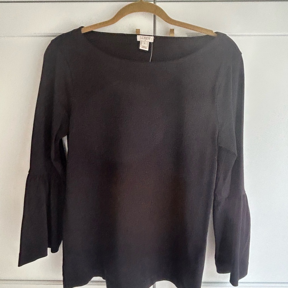 J. Crew ruffle sleeve boatneck top